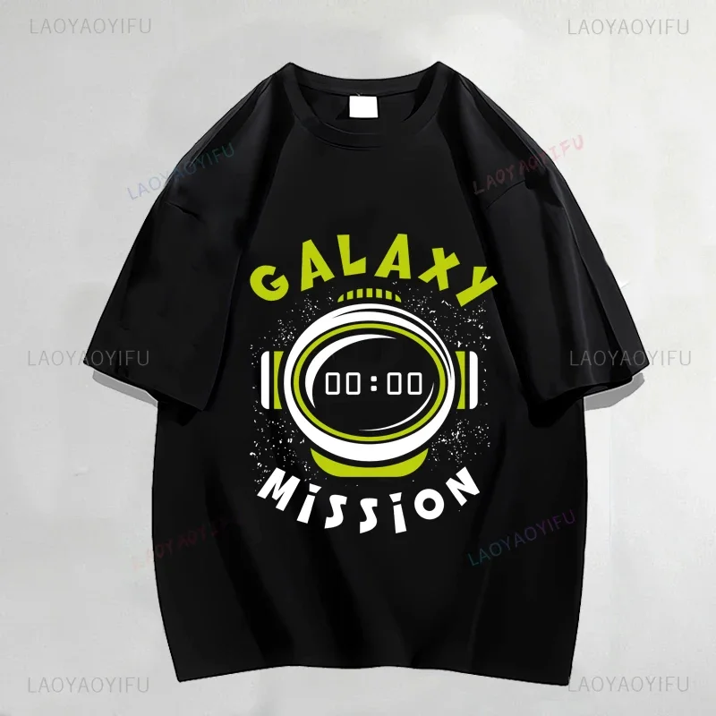 Galaxy Mission Space Galaxy Astronaut Cartoon  Men Women Universe Printed Star Sky Cotton Fashion Streetwear Tops Tee