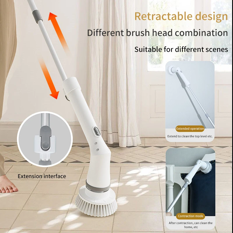 Electric Cleaning Brush Multifunction Toilet Glass Tile Floor Window Cleaner Brush for Household Kitchen Bathroom Cleaning Tool