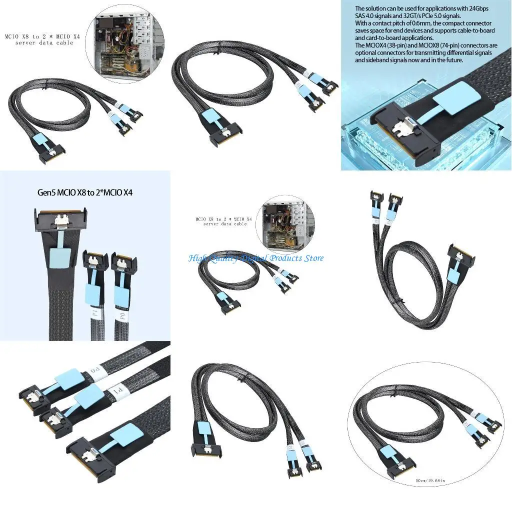 

U2JE 1 to 2 Server Data Line 50cm PCIe Gen5 Cooledge Server Splitter Cable 50CM