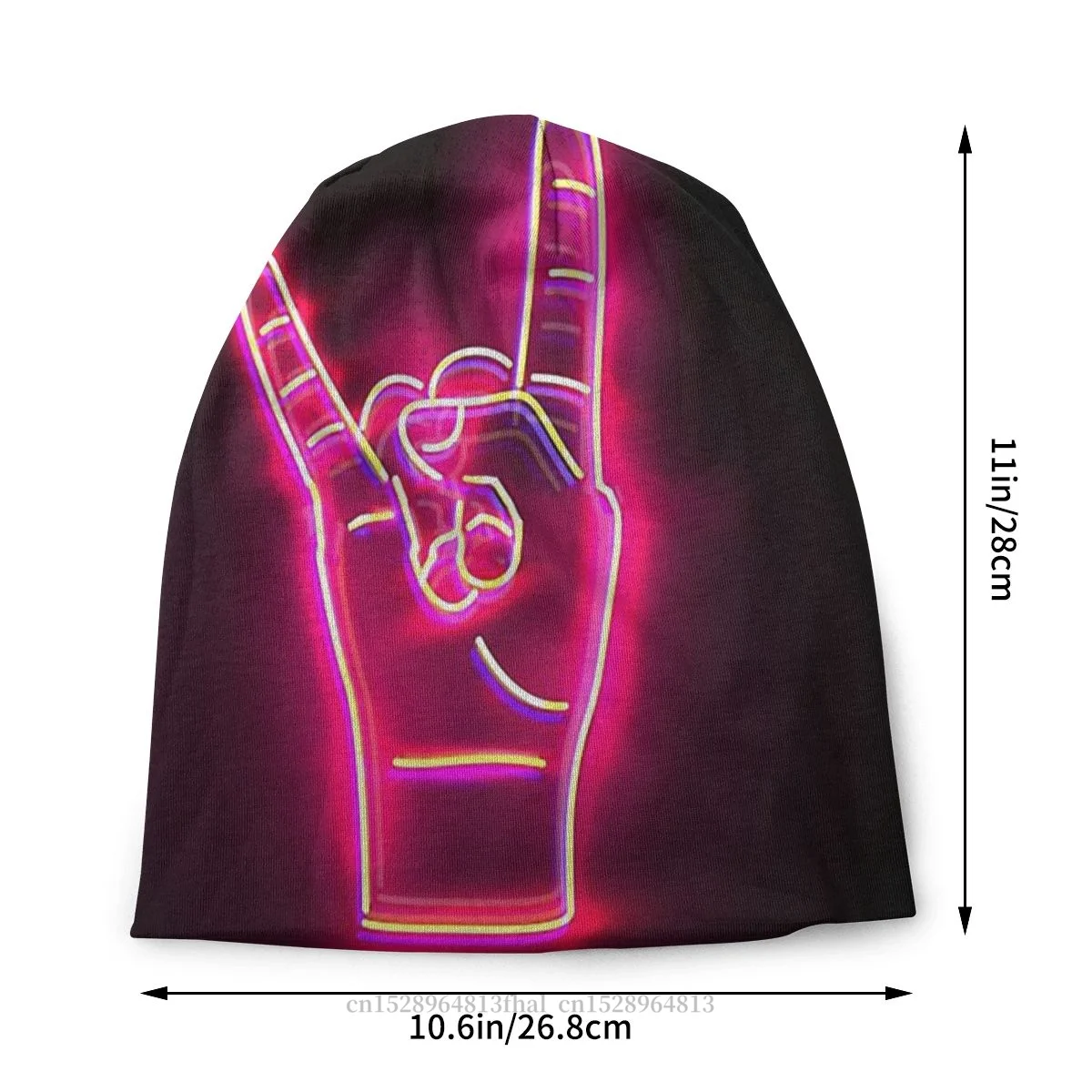 Hat Rock N Roll Neon Sign Autumn Spring Caps For Men Women Rock Hip Hop Skullies Beanies Ski Caps Cotton Bonnet Hats