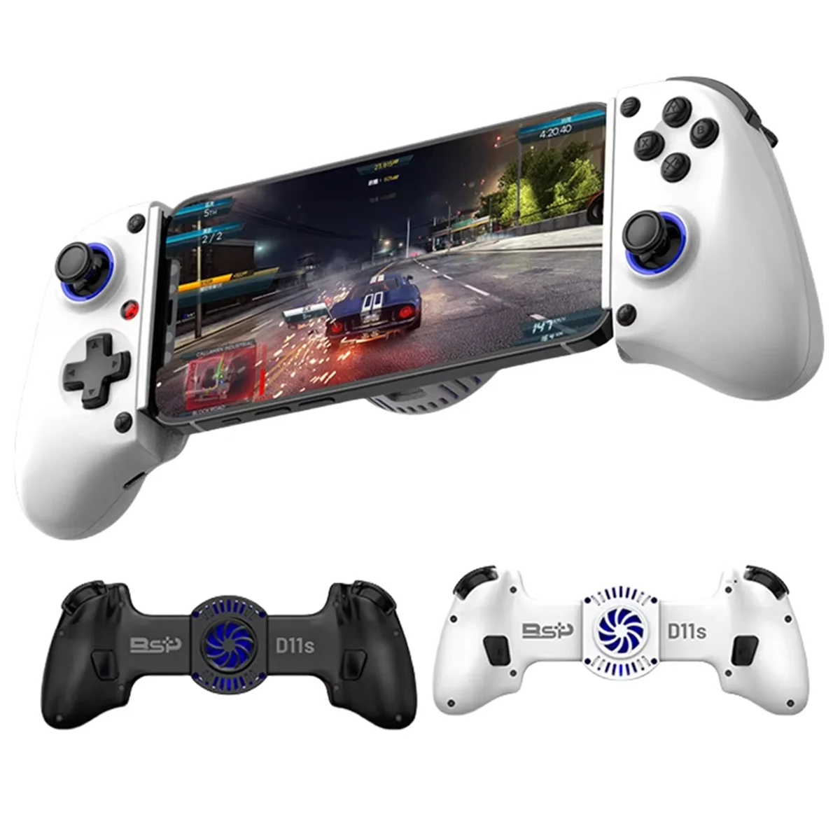 

New D11S Extendable Gaming Controller Hall Trigger BT 5.2 with Cooling Fan/Programmable Back Buttons White