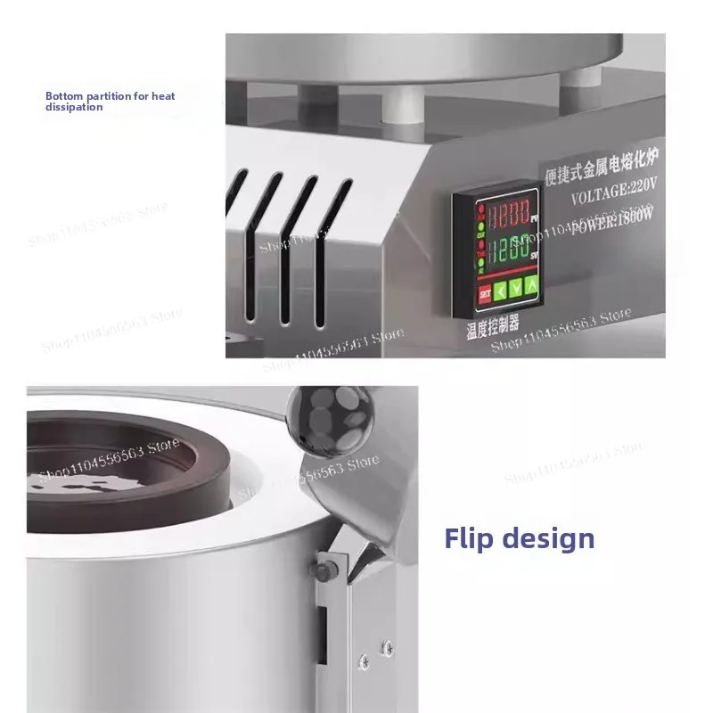 10Kg metal electric melting furnace 1800W experimental muffle furnace  aluminum   gold melting copper convenient
