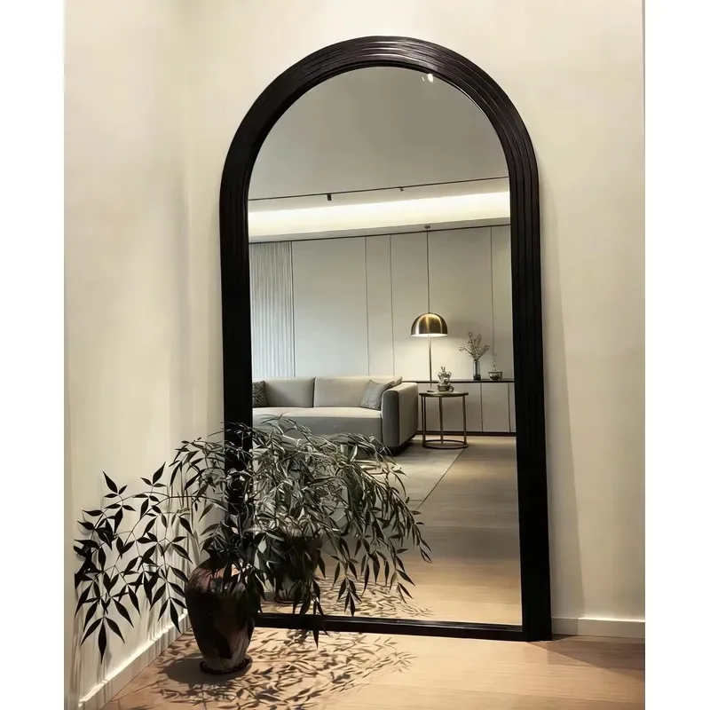Elegant Arched Vanity Mirror for French Retro Home Full Body Floor Mirror Designer Style