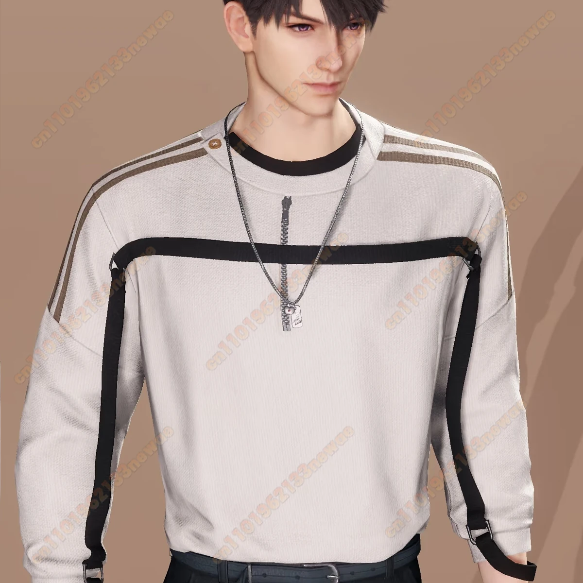 MINISO 2025 게임 사랑과 Deepspace Caleb 코스프레 성인 남성 코트 유니폼 의상 후드 풀오버 탑 할로윈 캐주얼 의상