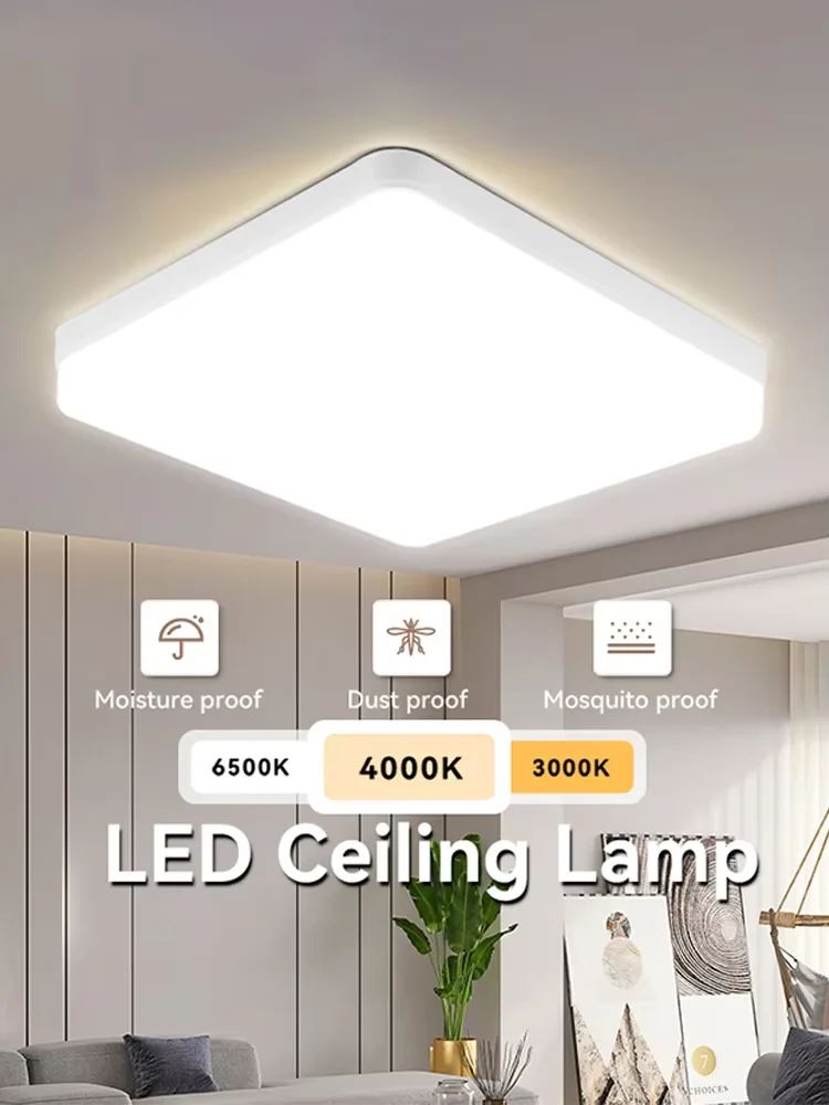 

LED Ceiling Light Fixture 18/24/36/48W Dimmable Flush Mount Modern Home Lamp for Bedroom Living Room Kitchen Hallway UltraBright