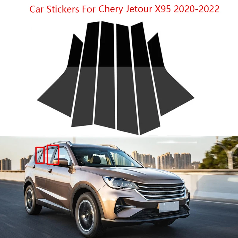 

6Pcs Upgrade Your Car Style with Polished Pillar Posts and Window Trim Covers for Chery Jetour X95 2020-2022