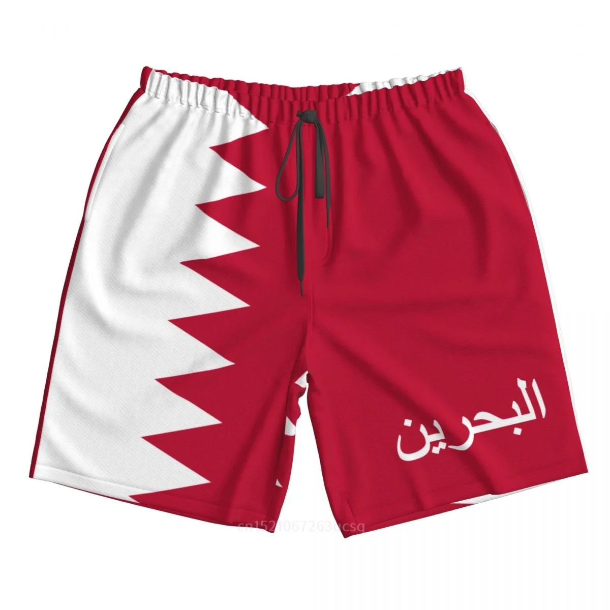 

Лето 2025 г., полиэстер, флаг страны Бахрена, мужские шорты с 3D принтом, пляжные летние брюки с карманами для бега