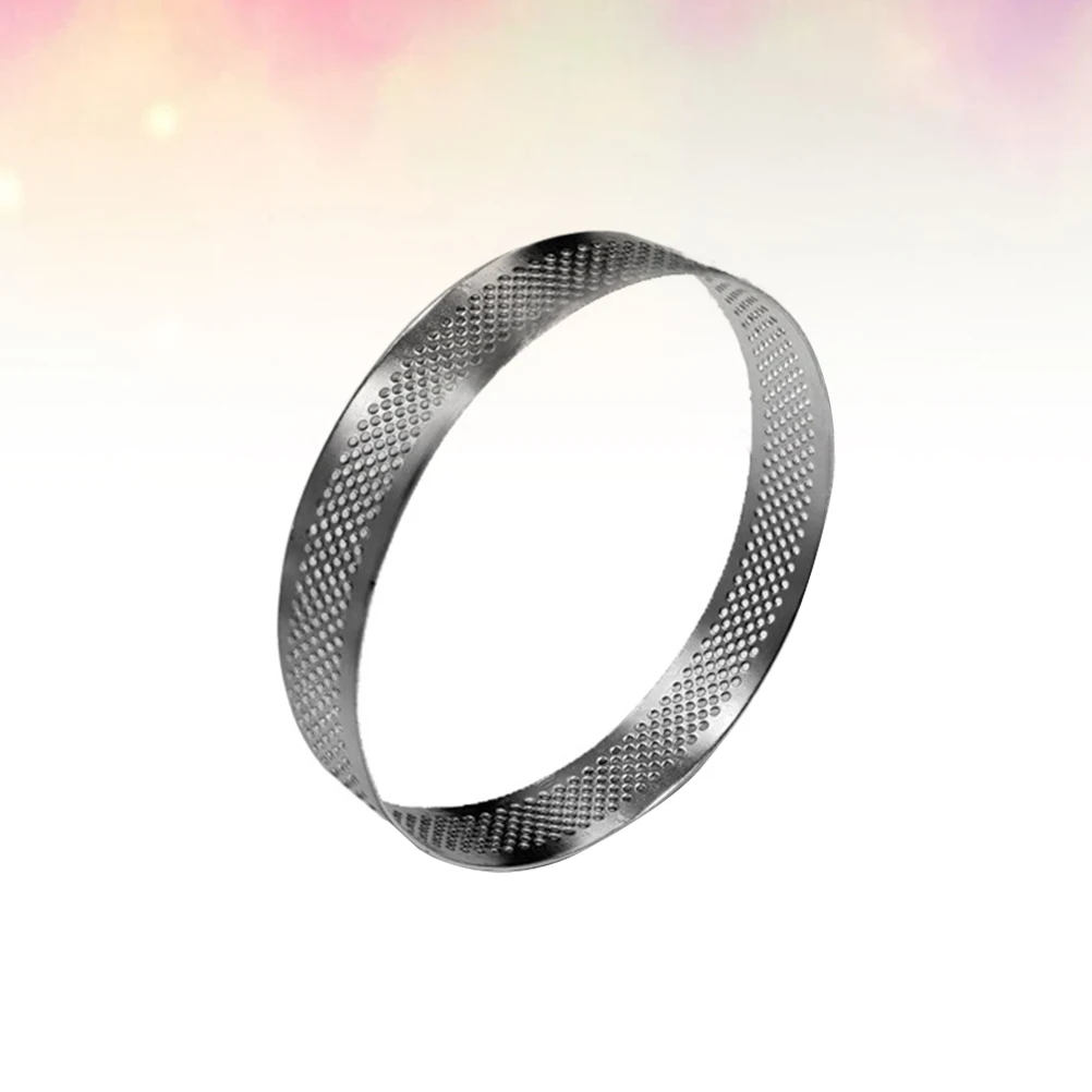 

Round Tart Ring Mold Concha Baking Egg Molds Stainless Perforated Pie Pastry Cake Mini Rings Cooking Mousse