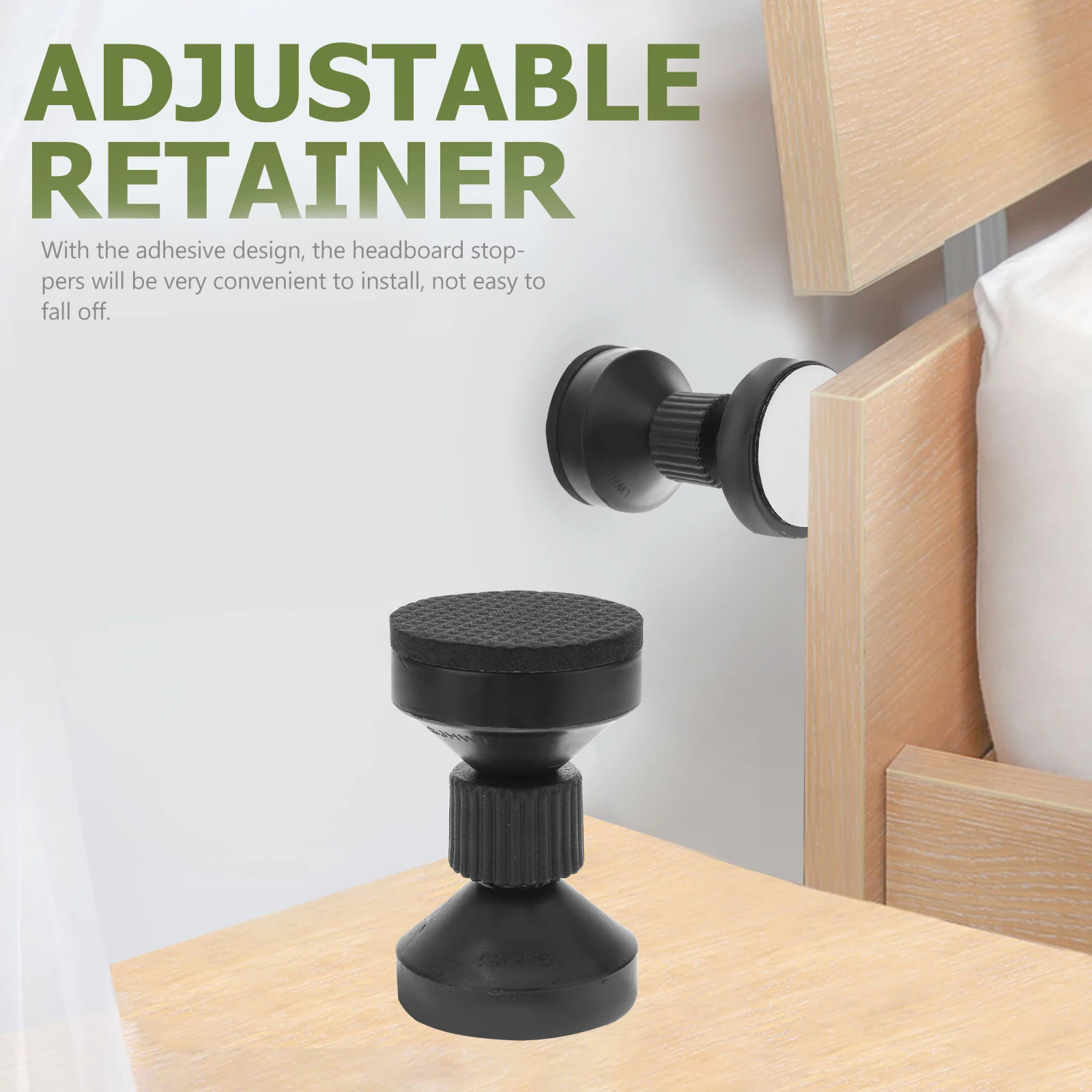 

2Pcs Threaded Adjustable Bed Frame Anti-Shake Tool Headboard Stopper Support Stabilizer Wall Bumper Noise Reduction Sleep Aid