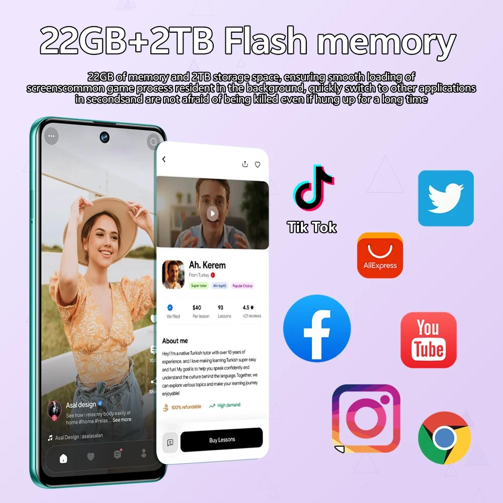 K-Touch 26 Ultra 7.3inch Mobile Phones Android 15 Cell Phone 22GB+2TB Smartphone 5G Dual SIM Card 8000mAh 16MP+48MP Camera Cellphones