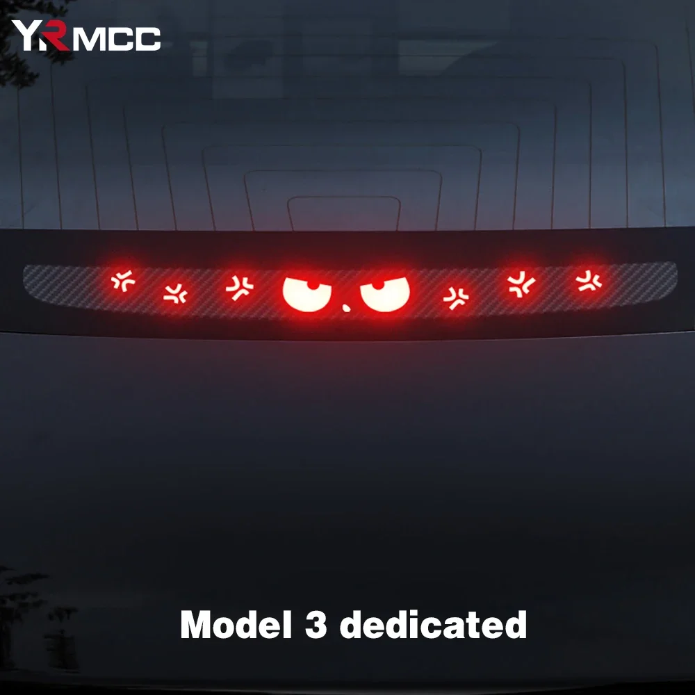 1 pz adesivi per Auto Top fanale posteriore emblema adesivi Tesla Auto High Mounted Brake Light Projection Board Decal per Tesla Model Y 3