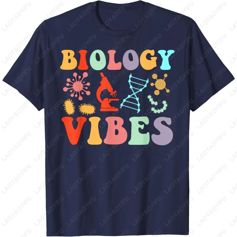Biology Vibes Science Teacher Student Biologist Men Women TShirt Creative Cool Trend Unisex Tees High Quality Cotton Adult Tops
