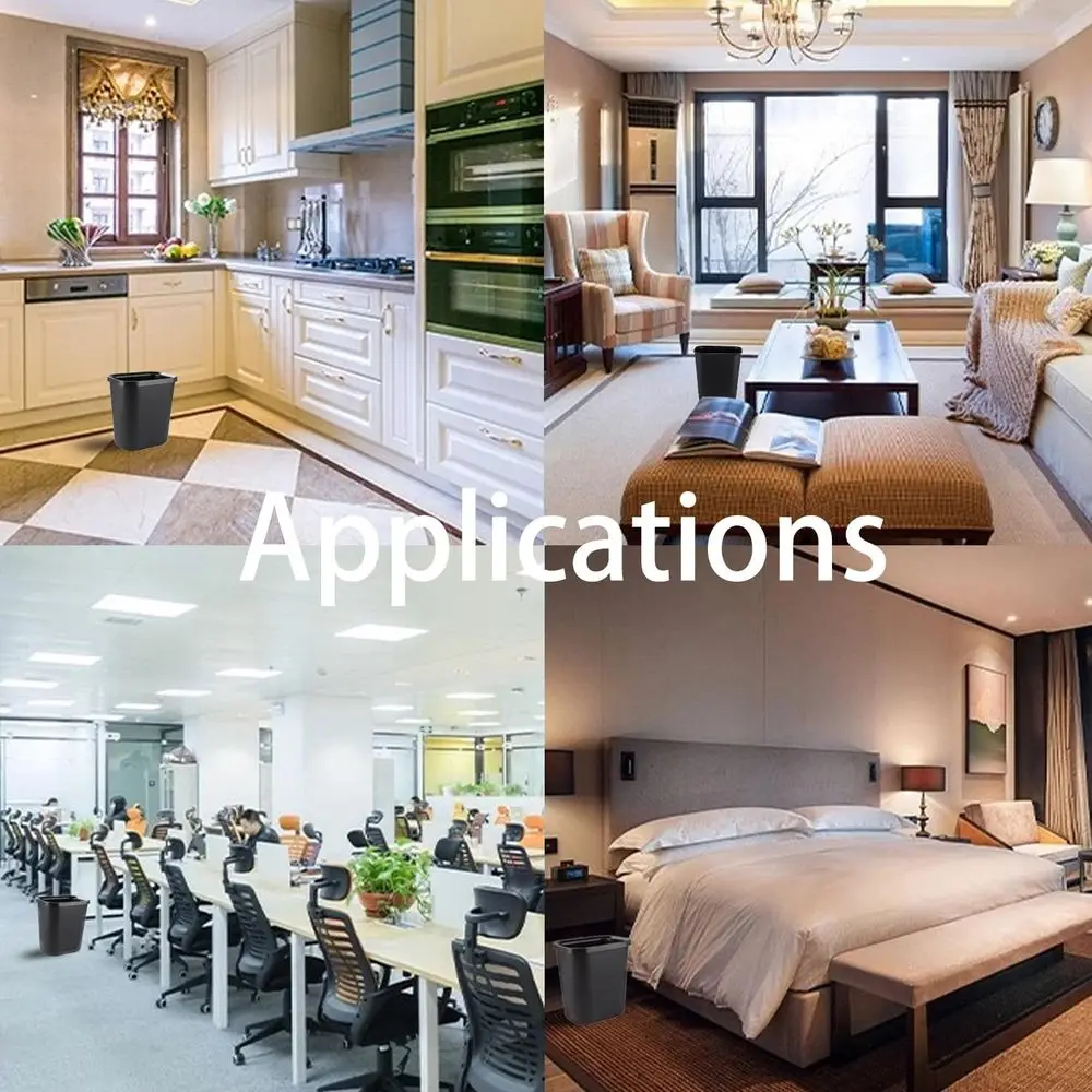 Compact 4-Piece 2-Gallon Plastic Trash Cans for Home, Office, and Kitchen - Slim Design for Tight Spaces