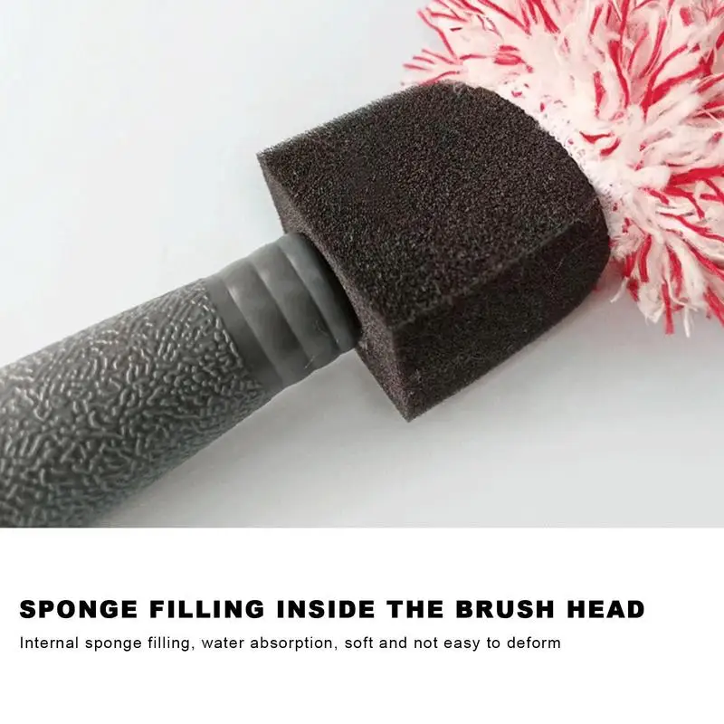 Car Wash Super Brush Plush Premium Wheels Brush Non-Slip Handle Easy To Cleaning Rims Spokes Wheel Barrel Car Accessories