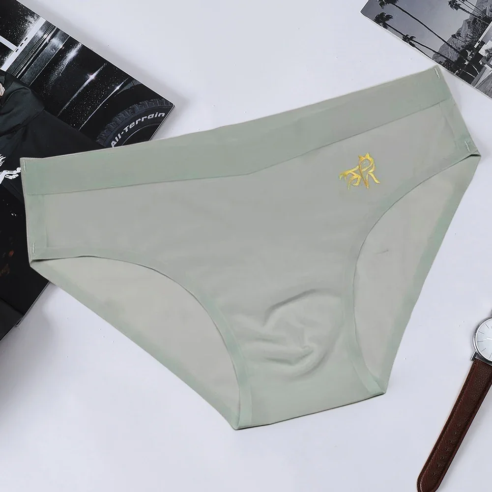 L-XXXL Available Mens Ice Silk Briefs Smooth Quick-drying Transparent Man Underwear Panties Breathable Pouch