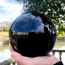 Natural Black Obsidian 20-60mm Asian Sphere Quartz Crystal Magic Ball Healing Reiki Rock Stone Collectibles Without Base