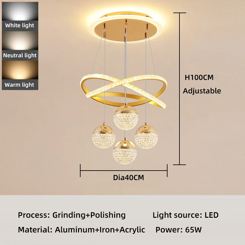 Moderne acryl imitatie kristallen kroonluchter Home Decor eettafel hanglamp slaapkamer LED binnenverlichting woonkamer verlichting