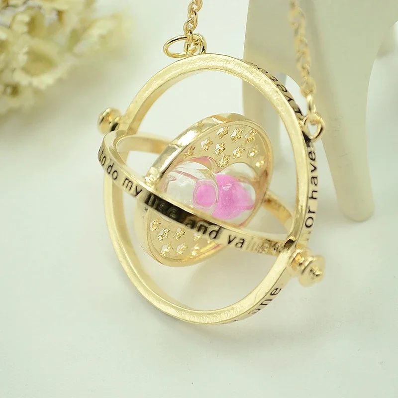 Fashion Harries Necklaces Time Converters Hourglass Necklace Jewelry Rotating Potters Pendant Chains Choker Collares Charm Gift