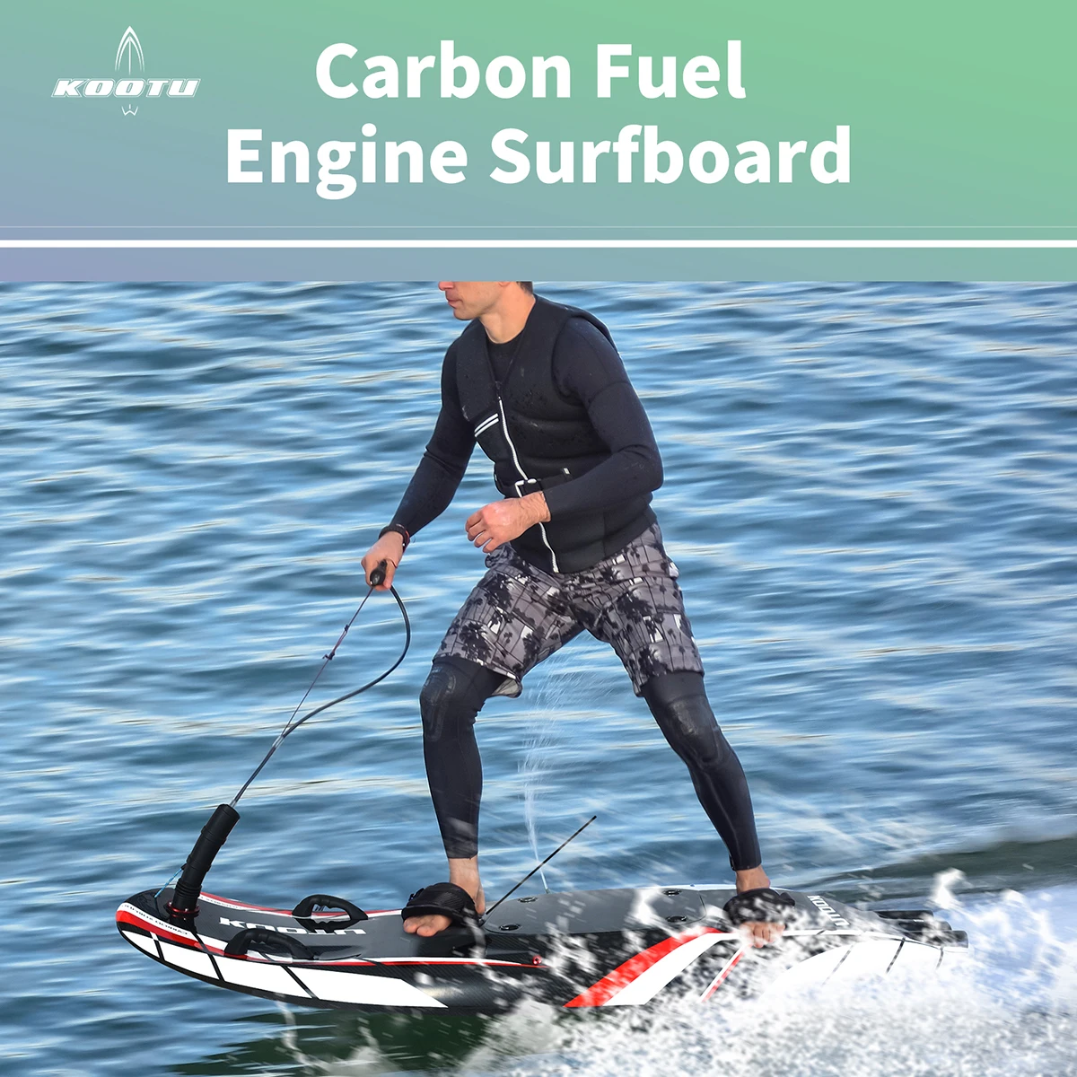 KOOTU Fuel Engine Surfboard 109cc Electric Surfboard Carbon Fiber Surfboard Powerful High Speed Surfboards