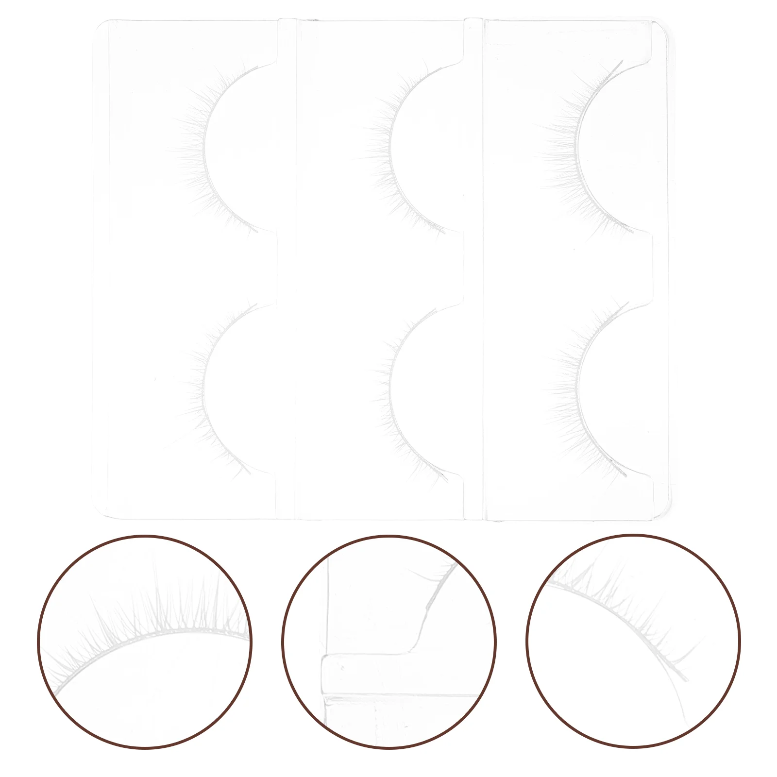 

3 Pairs White Short Natural Cross Stem False Eyelashes (pack of Pairs) Fake Extension Women Halloween Color Cosplay