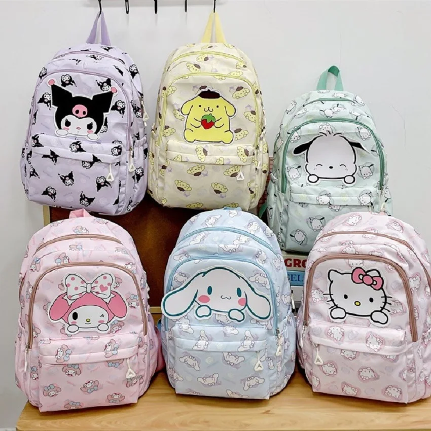 Plecak Sanrio Anime Kuromi Cinnamoroll My Melody Torba studencka o dużej pojemności Torba damska dla dzieci Prezent dla dziewczynek