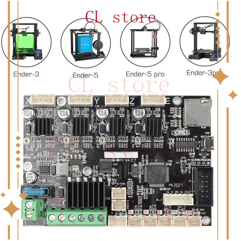 

Silent Mainboard For Creality Ender3 v4.2.7 Vision Ender-3/Ender-3 V2/Ender3 Pro/Ender5 32 Bits 3D Printer Controller Board
