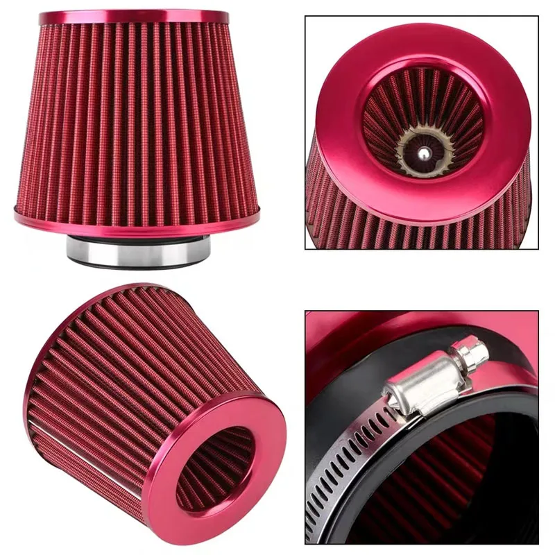 Hot sale Induction Kit Car Air Filters Cold Air Intake Filter High Flow Universal Sport Power Mesh Cone 76MM Car Accessories