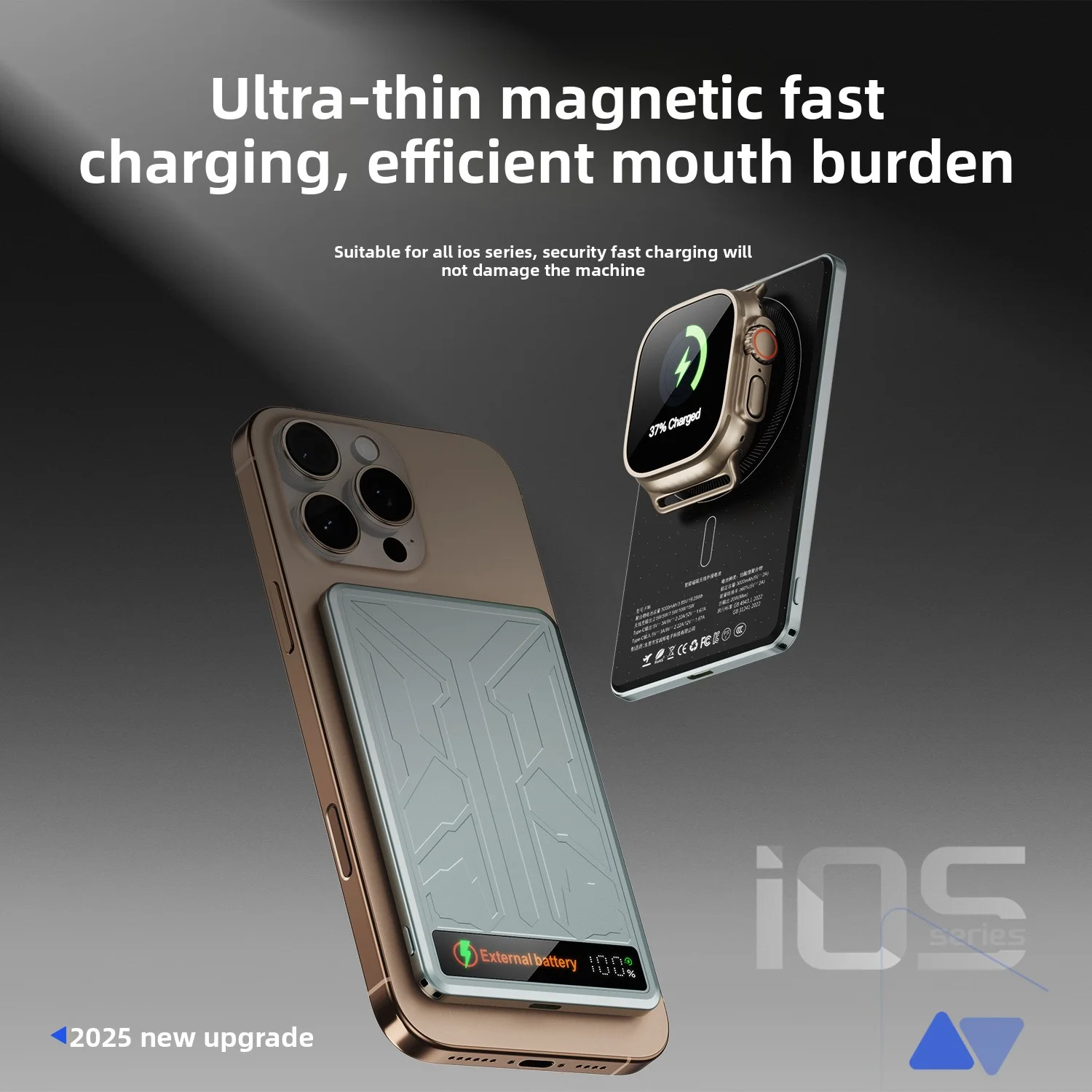 2025 Mag-safe 3C CCC قوة البنك 5000mAh/10000mah المغناطيسي شاحن الهاتف اللاسلكي بطارية خارجية 20 واط شحن سريع Pover البنوك
