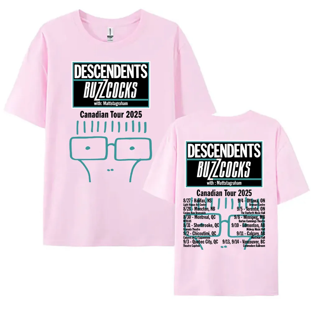 أحفاد الجدد يحصلون Buzzcocks للجولة الكندية 2025 تي شيرت الرجال ملابس قصيرة الأكمام الصيف القطن بلايز الفرقة الجرافيك طباعة