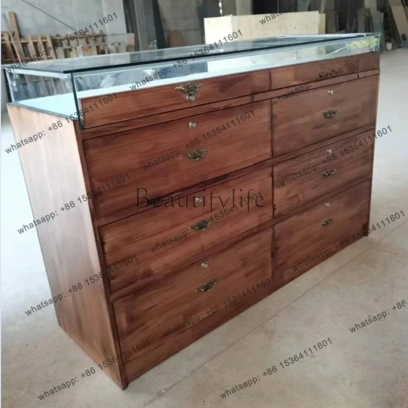 DF Jewelry Display Counter Cultural Relics Collection Antique Jade Glass Showcase