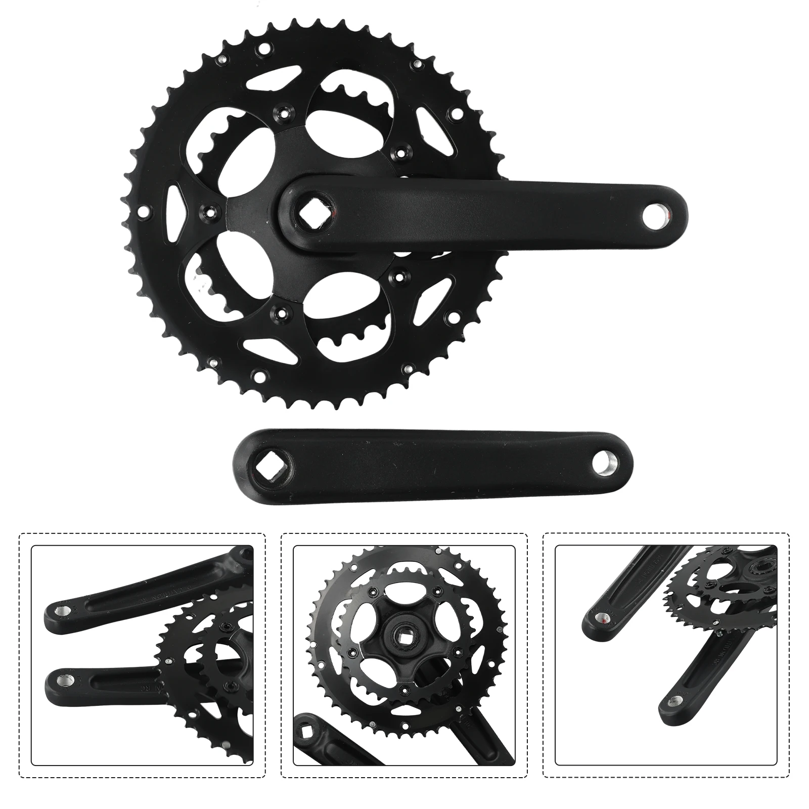 Reliable For road Bike Crankset Double Chainwheel Set with 34/50T Teeth 170mm Square Taper AL6061 Aluminum Construction