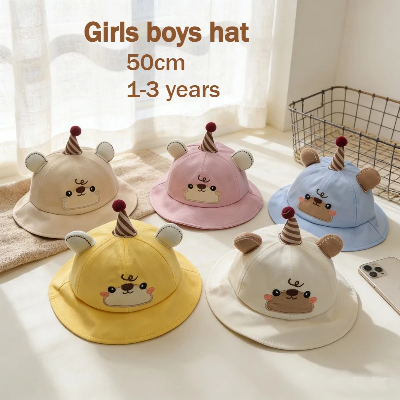 

Baby Sun Hat 50cm 1-3 Years Toddler Cap Visor for Girls Boys Spring Summer Beach Adjustable Newborn Cute Children Hats Kids Caps