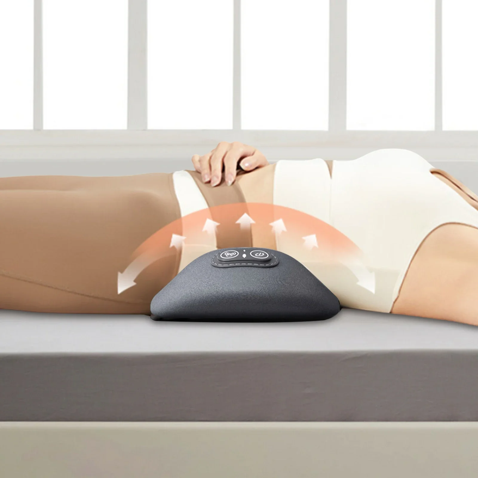 

Memory Foam Lumbar Pillow Rollable Pregnant Waist Pad Electric Lumbar Support Pillow with Heat Back Massager