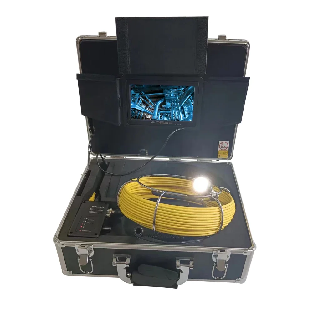 Pipe Inspection Camera 23mm W Light, 7'' LCD Screen Push Camera For Pipe Waterproof Sewer Inspection Camera W 65FT Cable