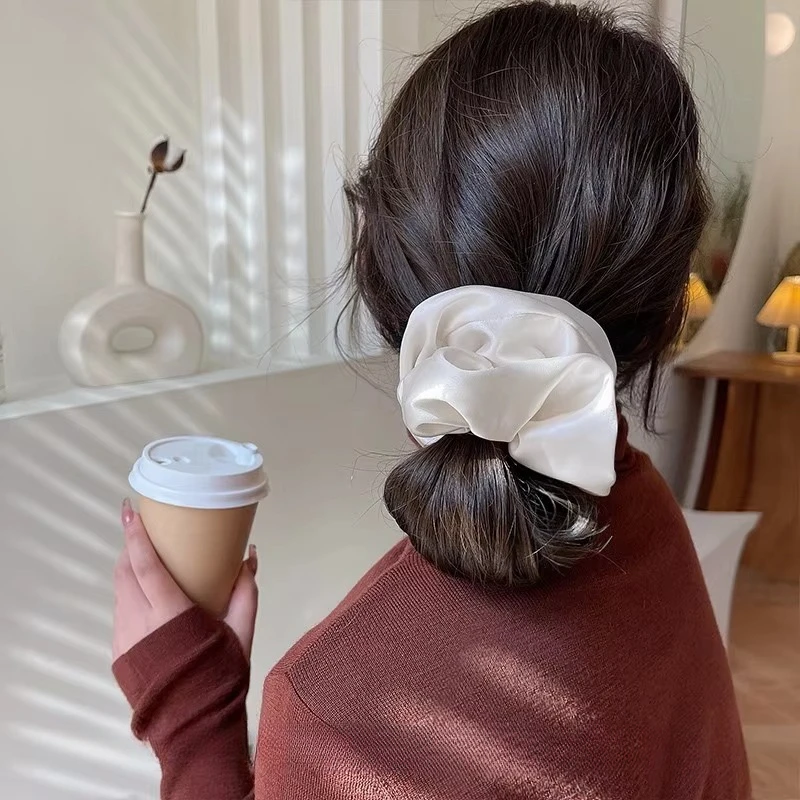 Satin large scrunchie style tie hair rope women's simple bun hair accessories hair accessories accesorios para el cabello