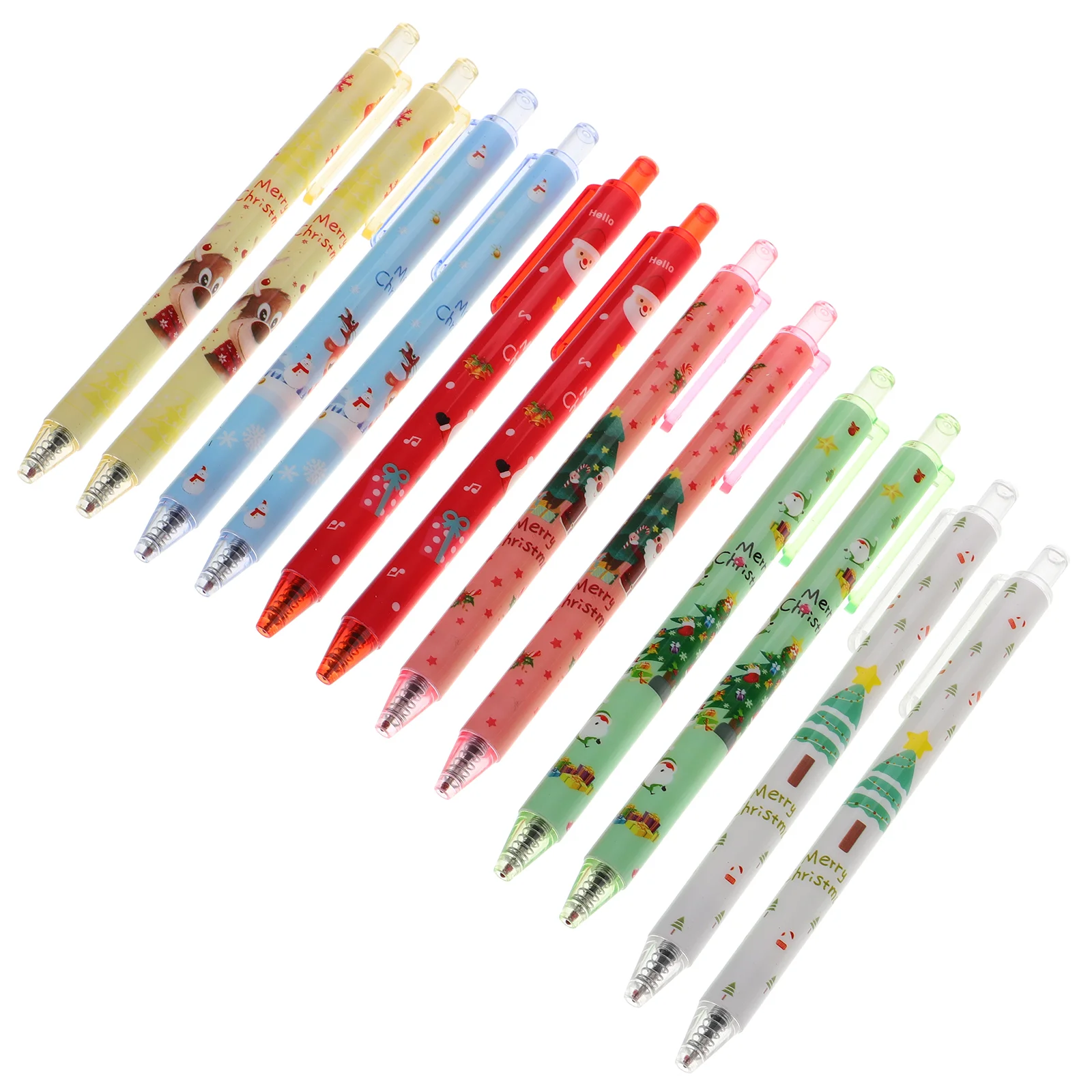 

24pcs Portable Writing Pens Signature Pens For Office Christmas Themed Plastic Pens gel pen adorable gel pen