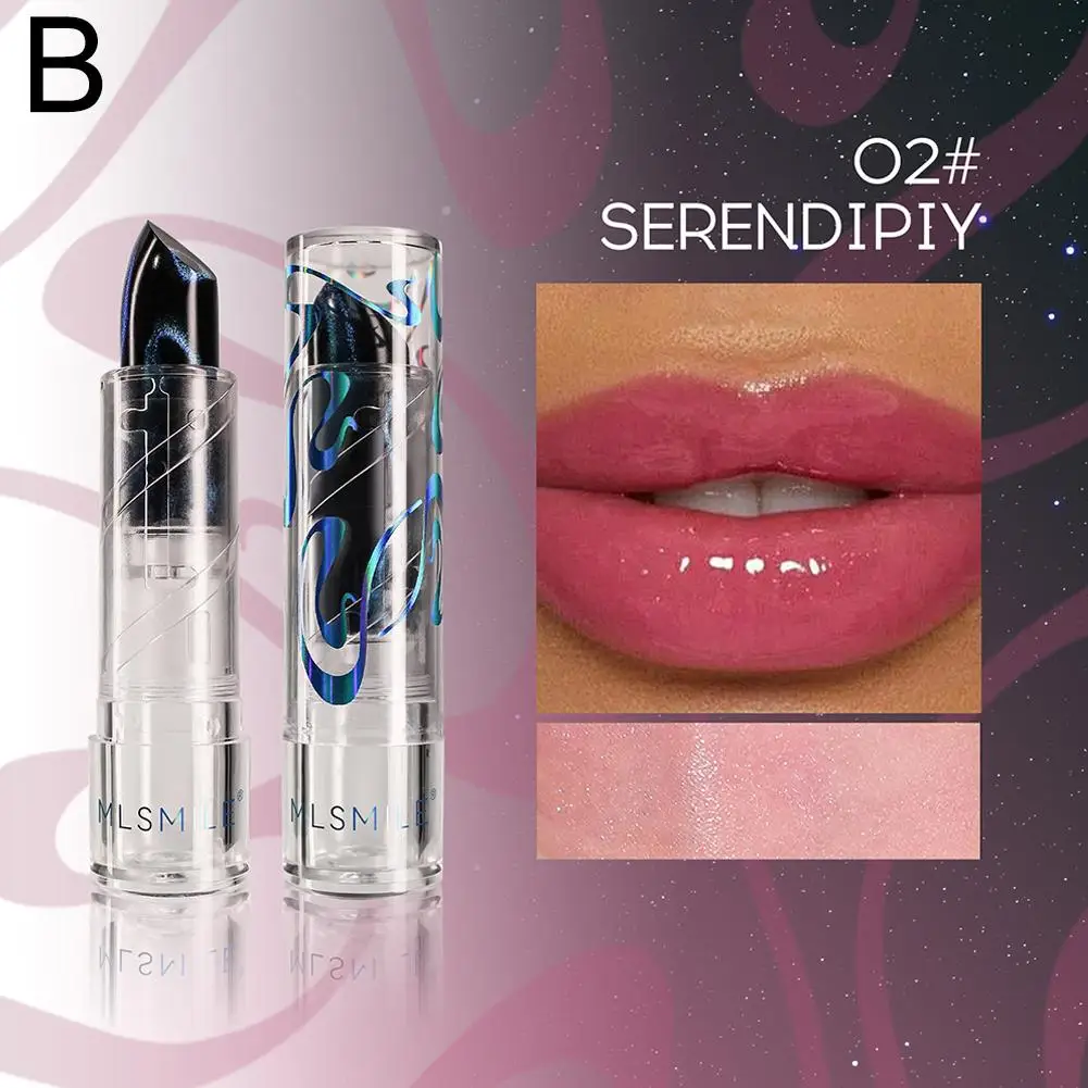 Rouge à lèvres hydratant à couleur changeante, 4 couleurs, température, miroir aqueux, paillettes durables, gelée naturelle, G1J9