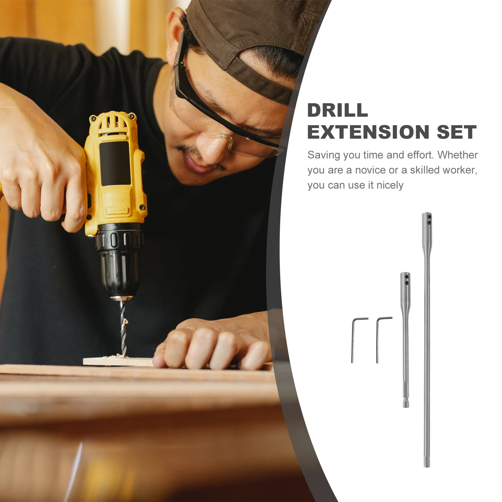1 conjunto de extensão de broca, extensão de broca de 6 12 polegadas, aço de alto carbono, ferramenta manual, acessórios de carpintaria