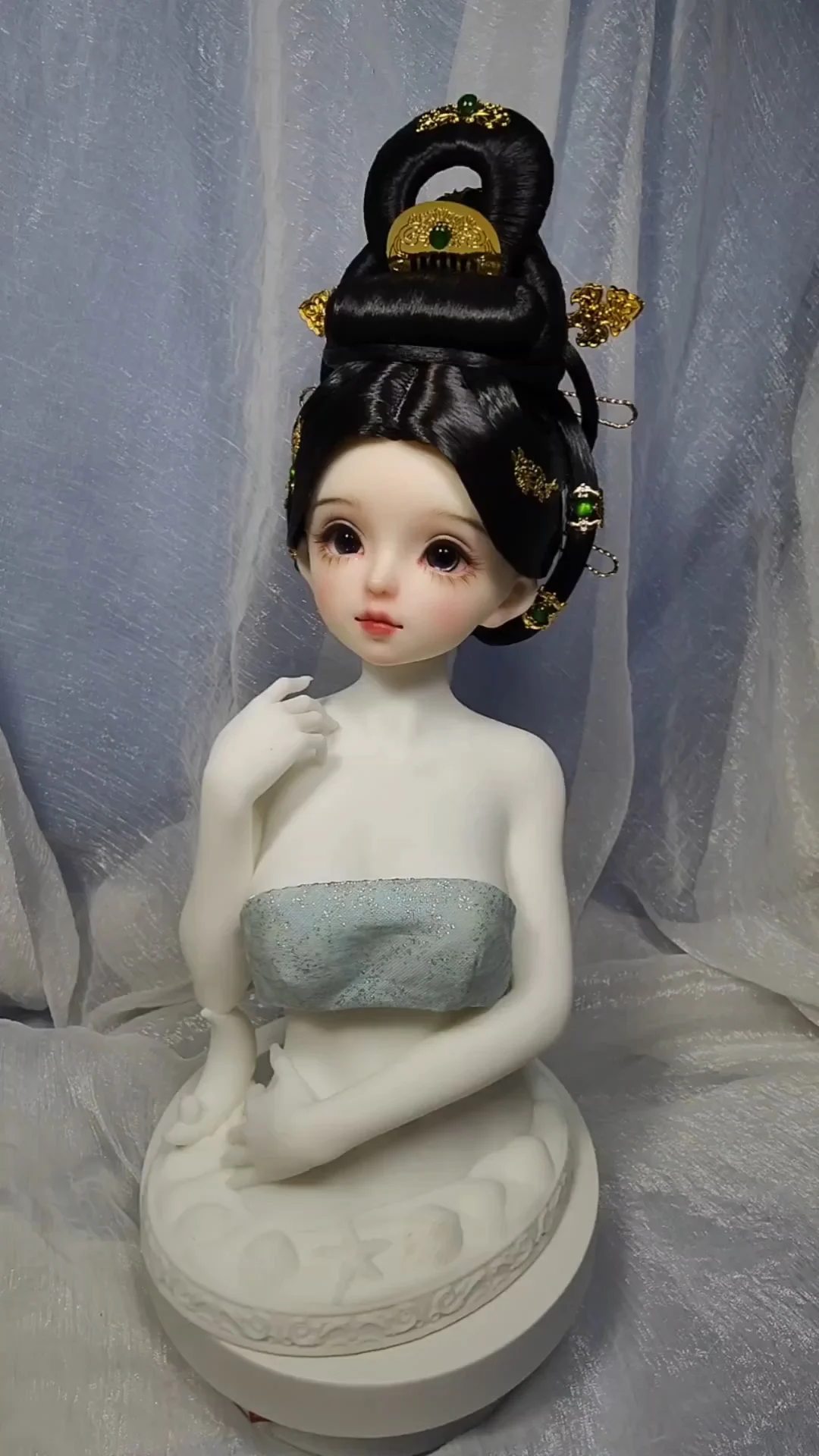 1/6 1/4 1/3 Scale Ancient Costume BJD Doll Wigs Chinese Hanfu Vintage Hair Fairy Wig For MSD SD13 Girl SSDF Accessories A2045