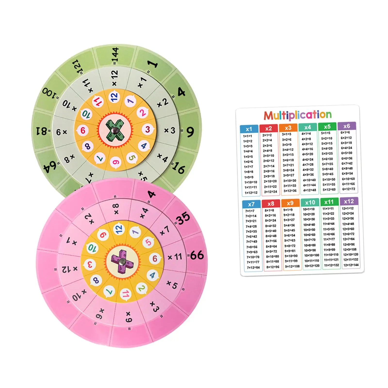 Wooden Multiplication Turntable Multiplication Wheel Toy Learning Tool