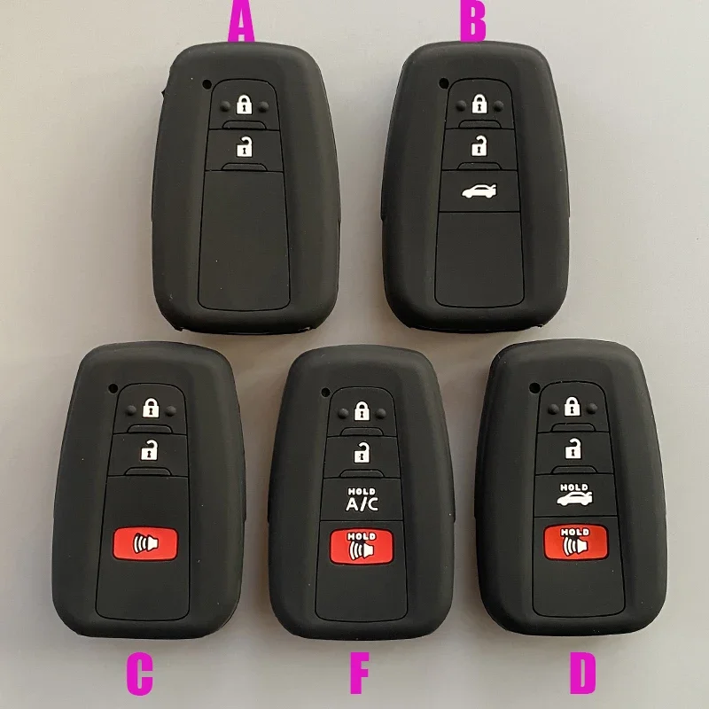 Silicone Car Key Case Cover For Toyota Corolla Prius Camry V70 C-HR RAV4 Hybrid Highlander Altis Land Cruiser Prado 150 Avalon