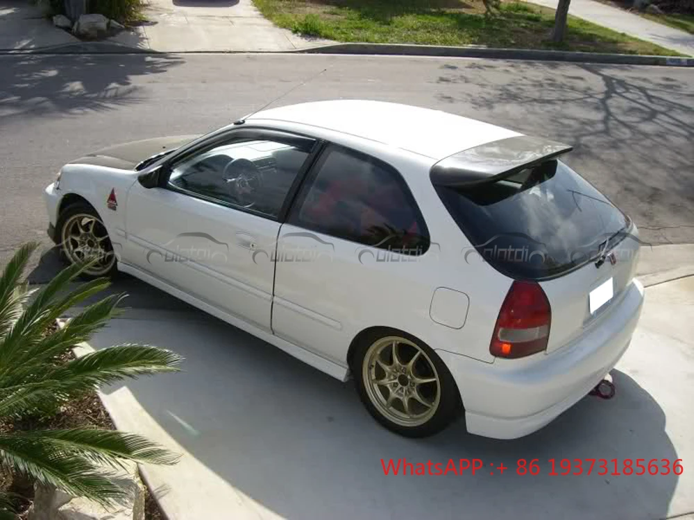 For Honda Civic EG EK8 1996-2000 Carbon Fiber Rear Trunk Lip Tail Ducktail Wing Roof Spoiler Spoon Type Spoon Type