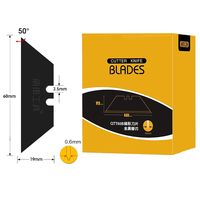 100PCS Trapezoidal Blades Thickened SK2 Steel Black Edge Cutting Knife Replacement DIY Leather Craft Cutter