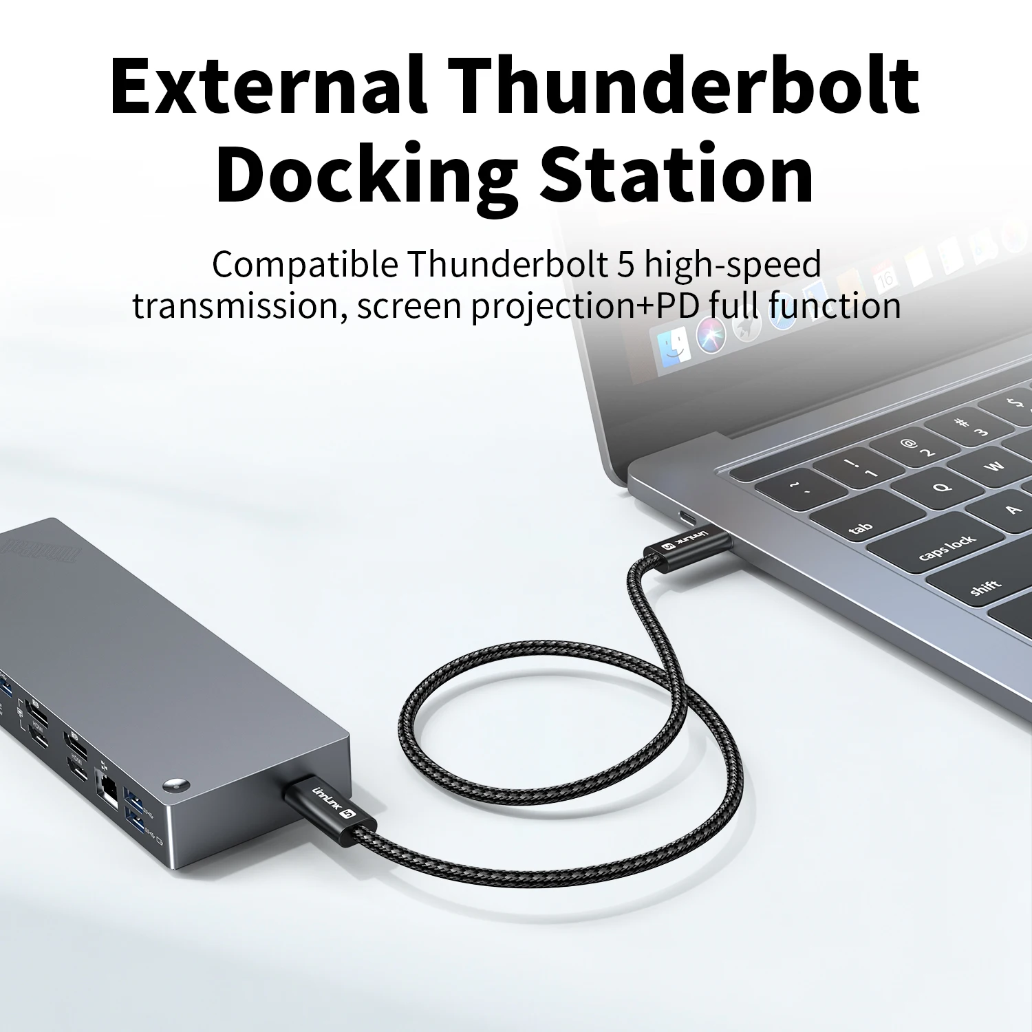 Unnlink USB 5 Cable, Compatible Thunderbolt 5/4, USB4 V2, Two-way 80Gbps, 240W, 16K/8K, for iPhone 17/16 Macbook PSSD