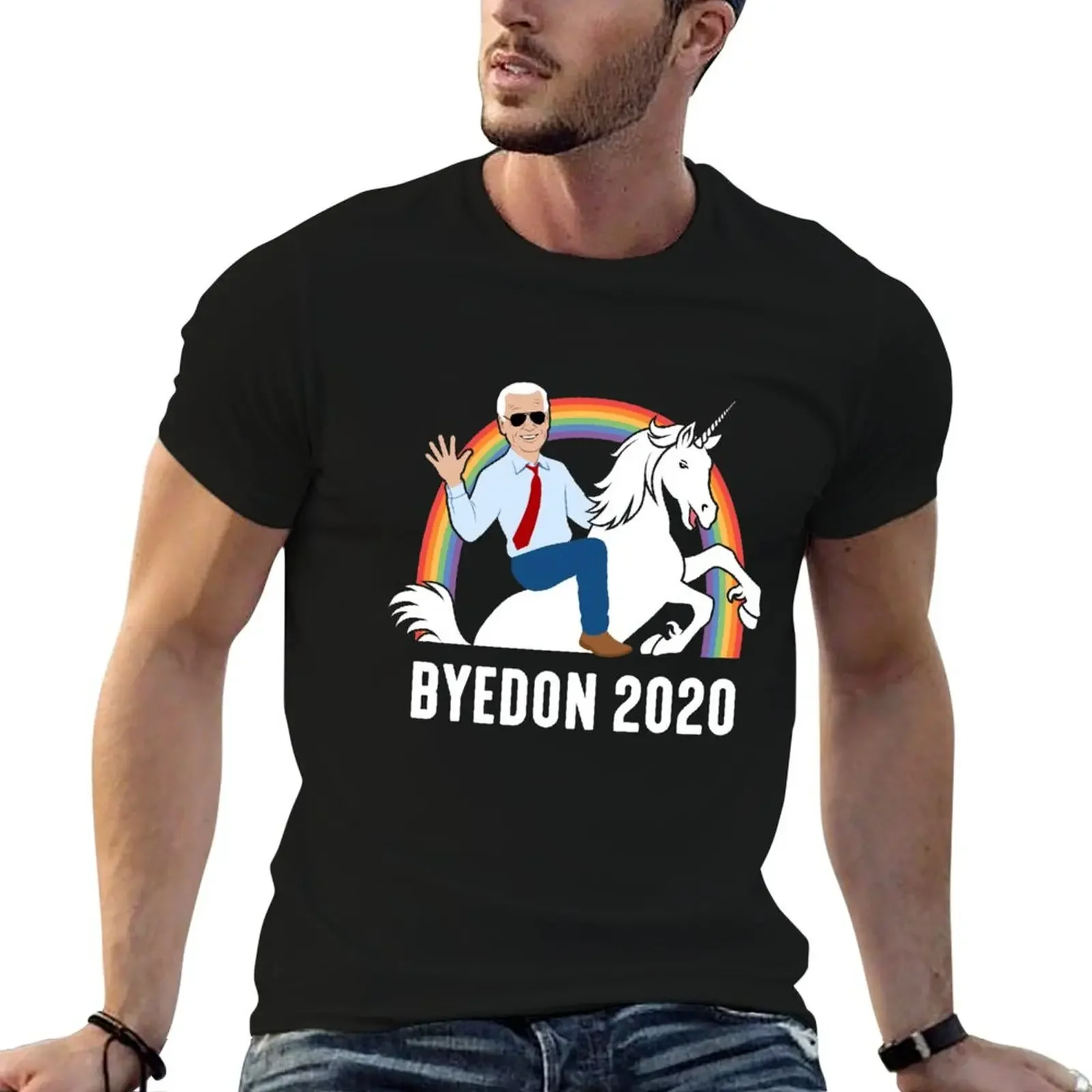 ByeDon 2020 Joe Biden Riding Unicorn Funny T-Shirt anime t shirts man t shirt boys whites vintage fitted t shirts for men