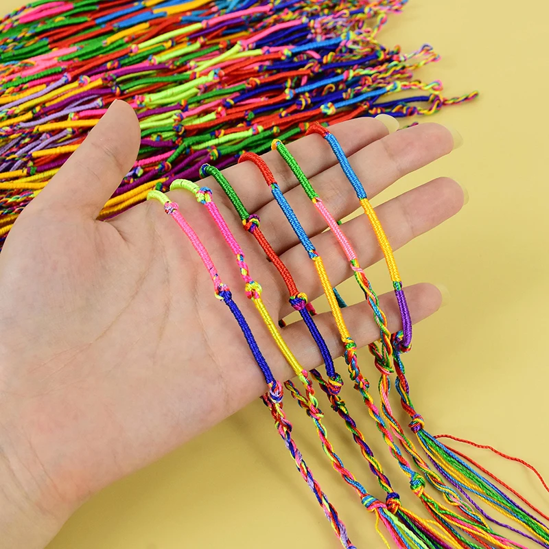 Bracelet de oral ille en Corde Tissée Colorée pour Enfant, Cadeaux de ixd'Anniversaire, Petits Invités, Mariage, 10/20/50 Pièces