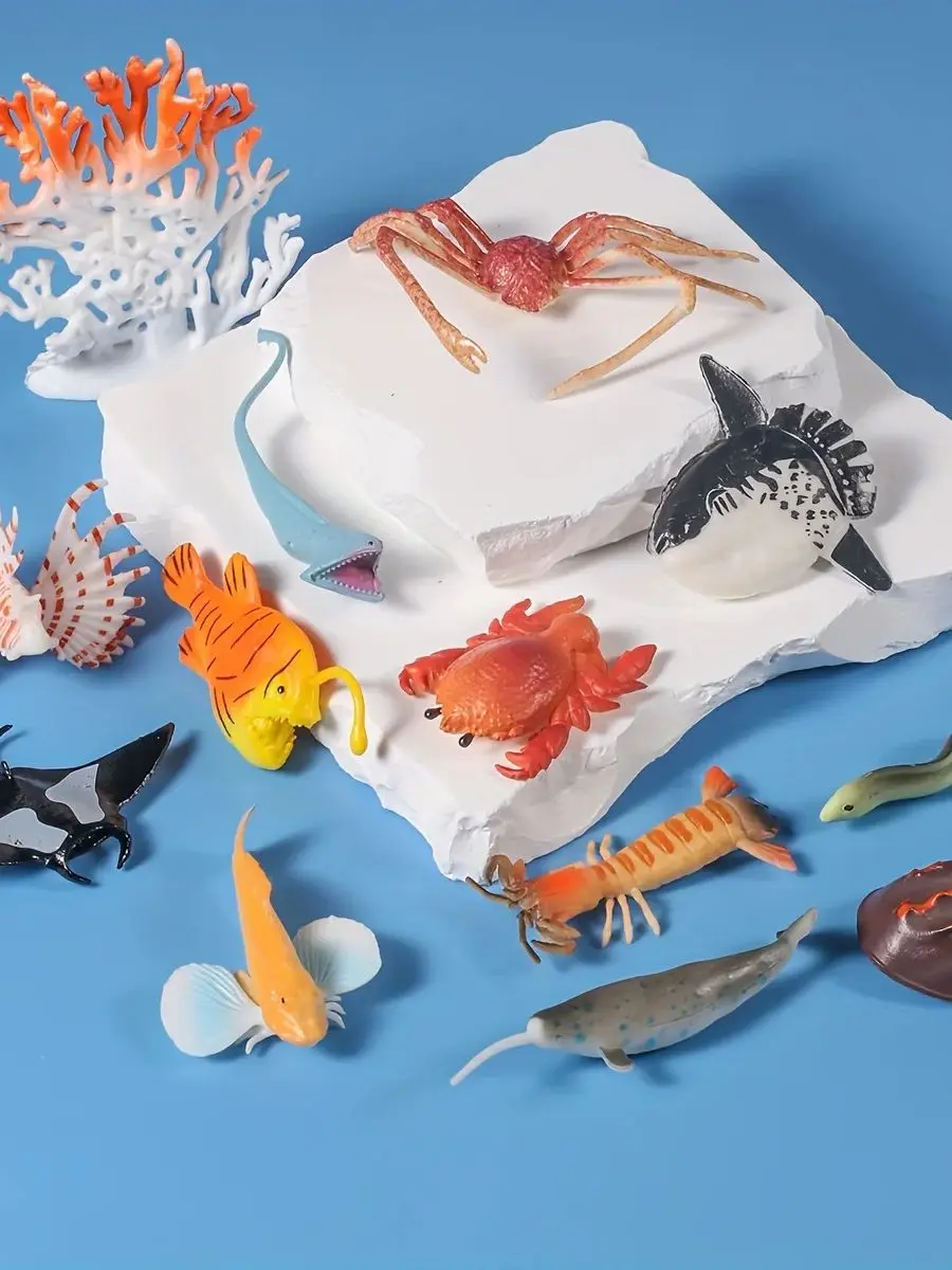 13 peças mini figuras realistas de brinquedos da vida marinha, criaturas subaquáticas educacionais, enchimentos de ovos de páscoa, decorações de aquário para Hallo