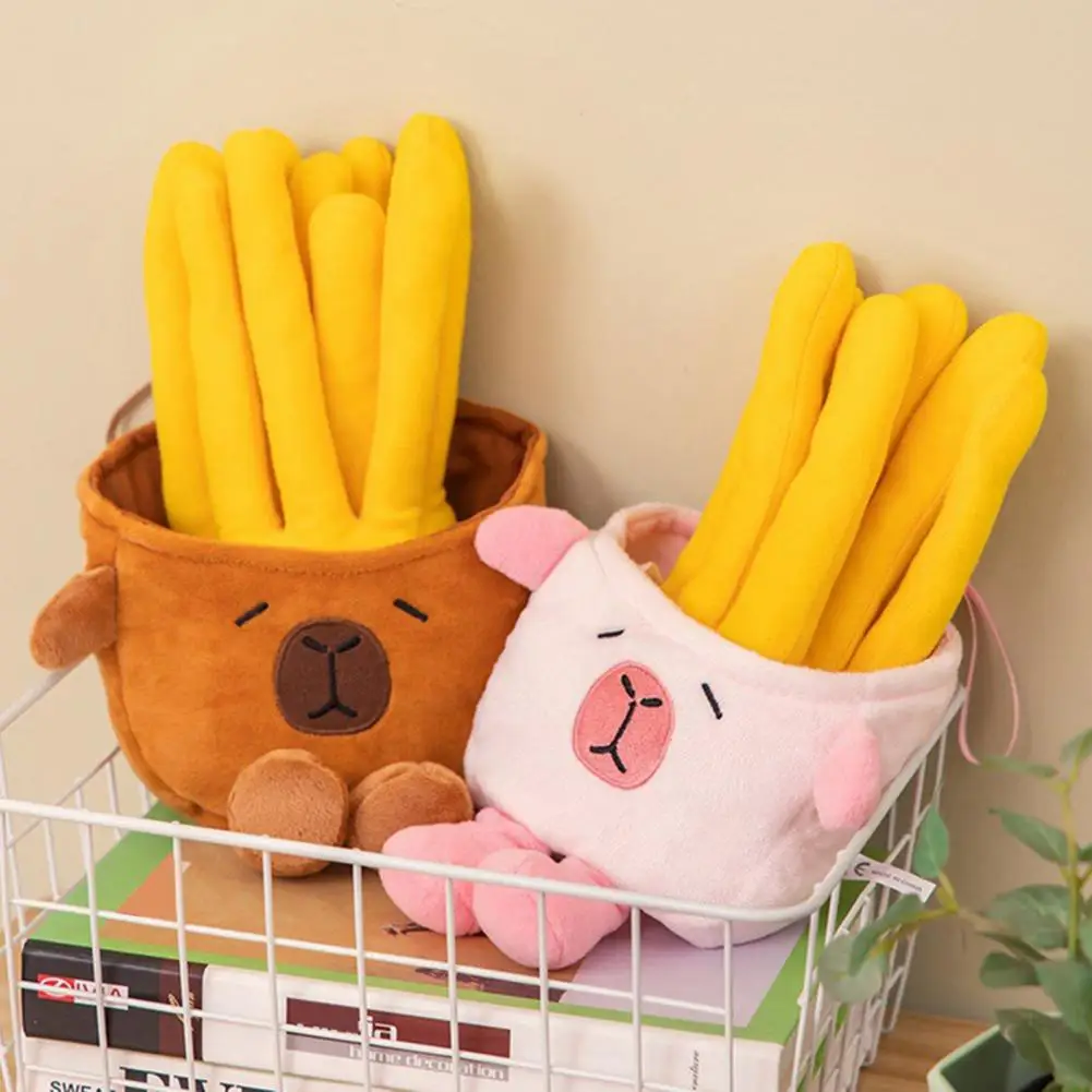 Capivara batatas fritas brinquedo de pelúcia adorável comida-animal boneca de pelúcia animal de pelúcia macio abraçando travesseiro para crianças adultos