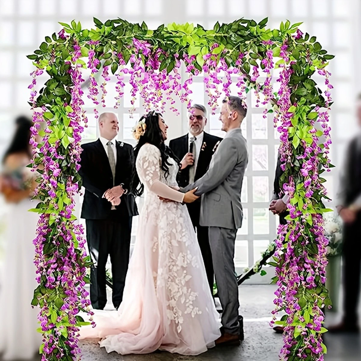 Vinos de plantas simuladas, decoración de jardín para el hogar al aire libre de primavera, Día de San Valentín, temporada de boda, Día de la Madre
