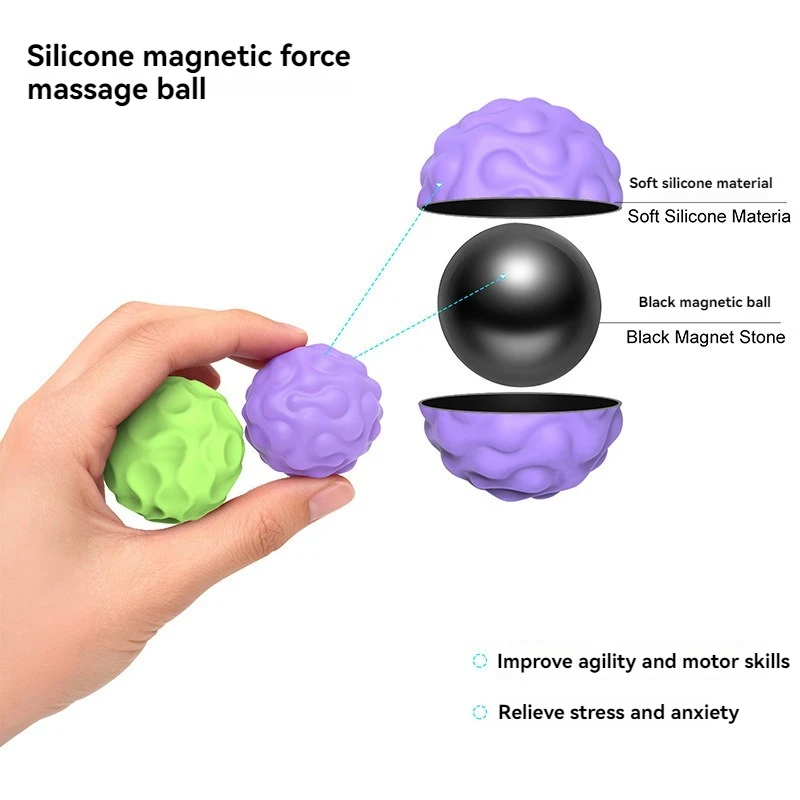 Jouets Fidget à 6 textures, balles anti-Stress magnétiques pour adultes, jouet sensoriel anti-Stress en Silicone, jouet pour les doigts pour la décoration du bureau